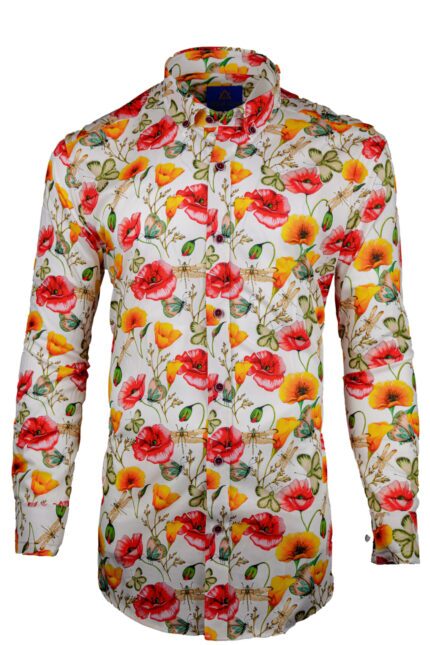 Cămașă Bărbați Maci Multicolori - Cămașă casual - Cămașă bărbați elegantă - Adonis Wear