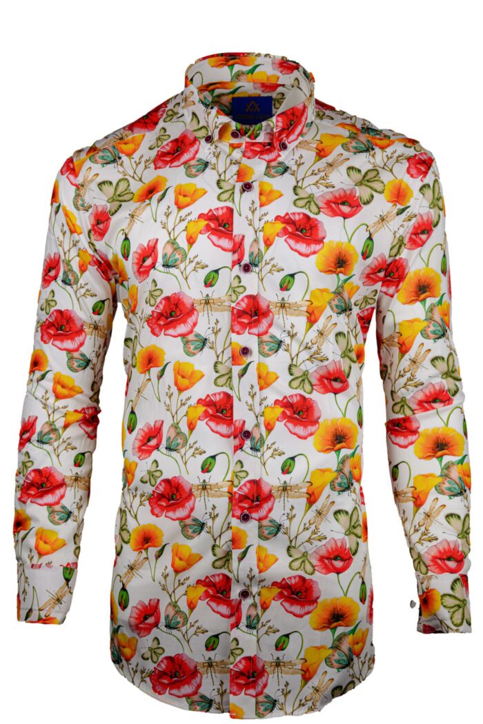 Cămașă Bărbați Maci Multicolori - Cămașă casual - Cămașă bărbați elegantă - Adonis Wear