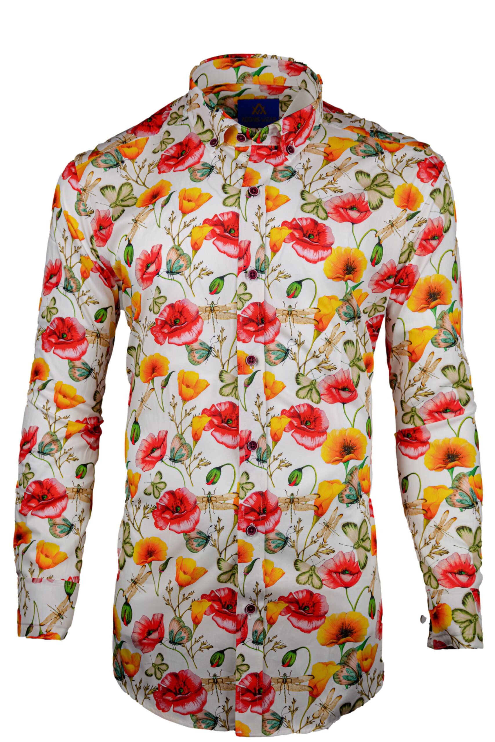 Cămașă Bărbați Maci Multicolori - Cămașă casual - Cămașă bărbați elegantă - Adonis Wear