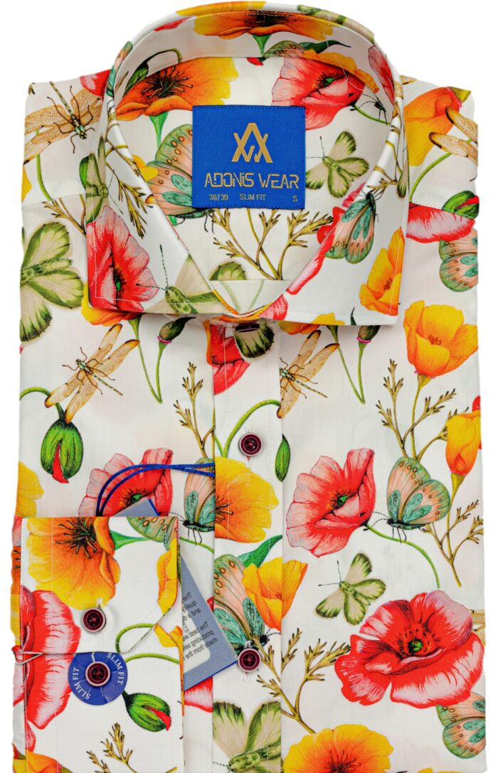 Cămașă Bărbați Maci Multicolori - Cămașă casual - Cămașă bărbați elegantă - Adonis Wear